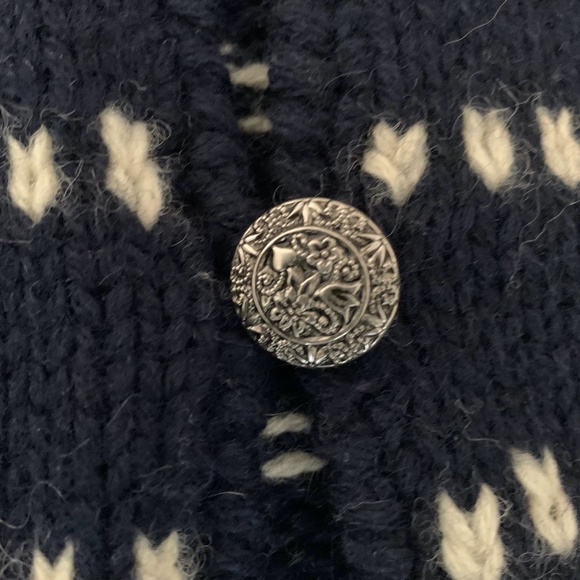 Vintage Pringle Of Scotland Knit Cardigan Sweater 100% Wool Shetland Small 1960s - Picture 2 of 11